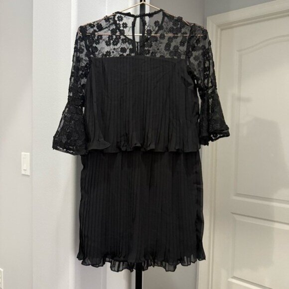 Modcloth U Collection Forever Unique Black Lace Floral Dress Goth Fairy Size 2 - Picture 6 of 6